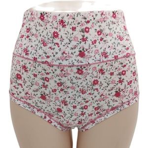 Soft Bamboo Cotton High Rise Panties.  Cute little flowers in shades of Pink